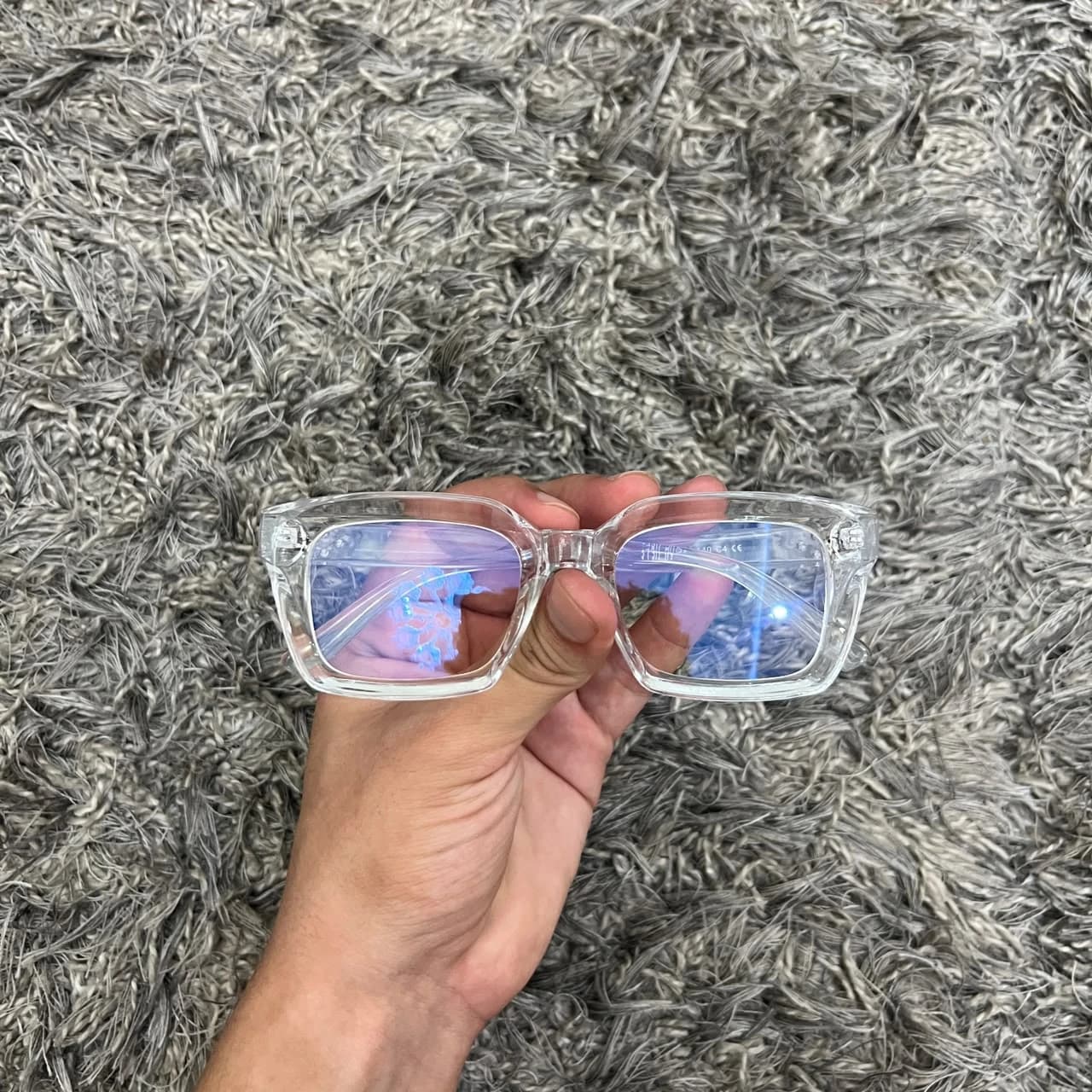 Lunettes carrées en acétate — Cristal